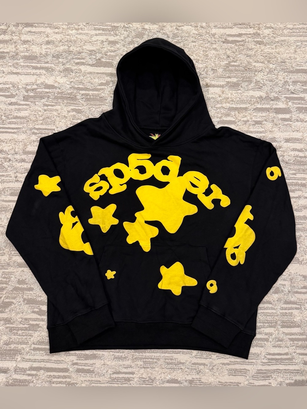 Sp5der Beluga Hoodie Men’s Small Black Yellow Spider Start Young Thug Pullover